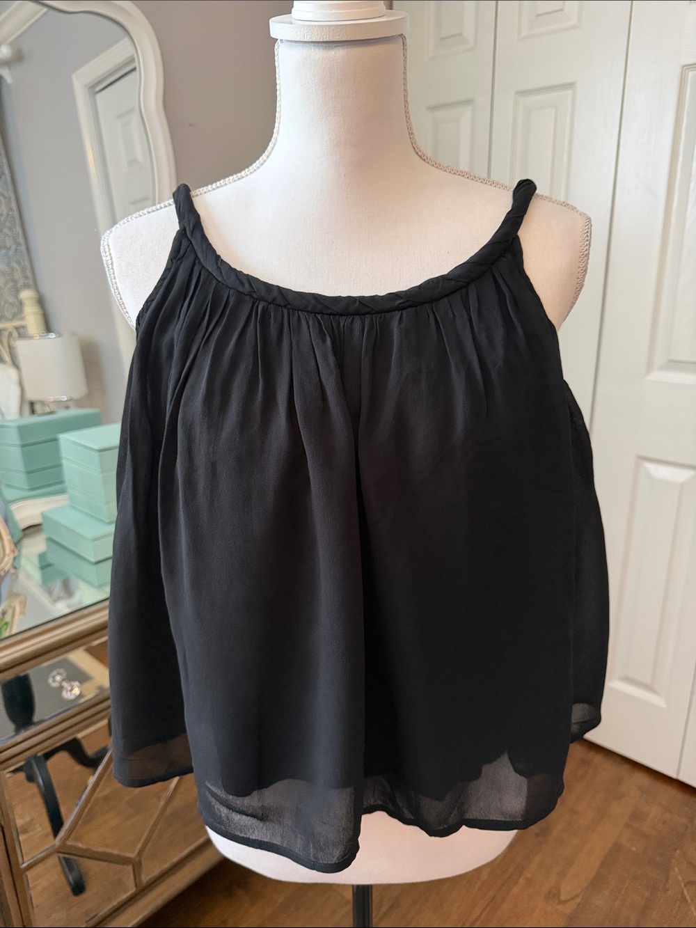 LOFT Floatie Black, Sexy, Darling Top - Twisted Straps BEAUTIFUL ❤️ NWT